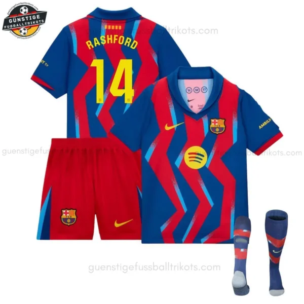 FC Barcelona Kinder Fourth Trikot Set RASHFORD 14 2025/26