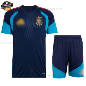 Spanien Kinder Trainingstrikot Set Royal Blau 26/27 - Front view