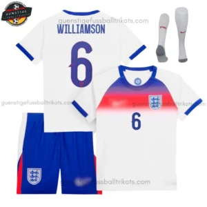 England Lionesses WILLIAMSON 6 Heimtrikot-Set für Kinder 2025/26