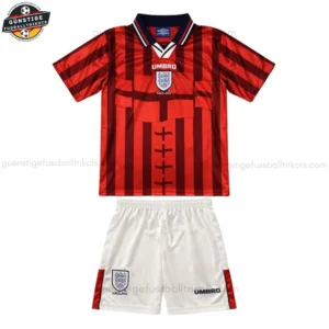Retro England Auswärtstrikot-Set für Kinder 1998